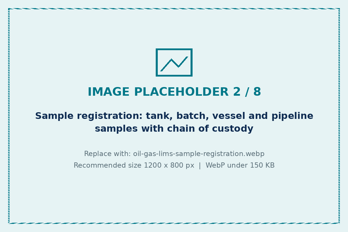 Petroleum sample registration by tank and batch in oil and gas LIMS