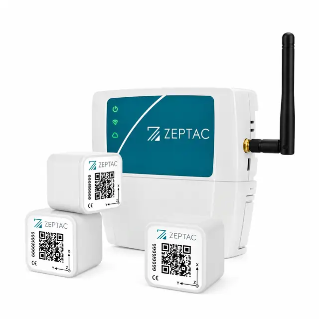 Zeptac IoT gateway and wireless triaxial vibration sensors for predictive maintenance